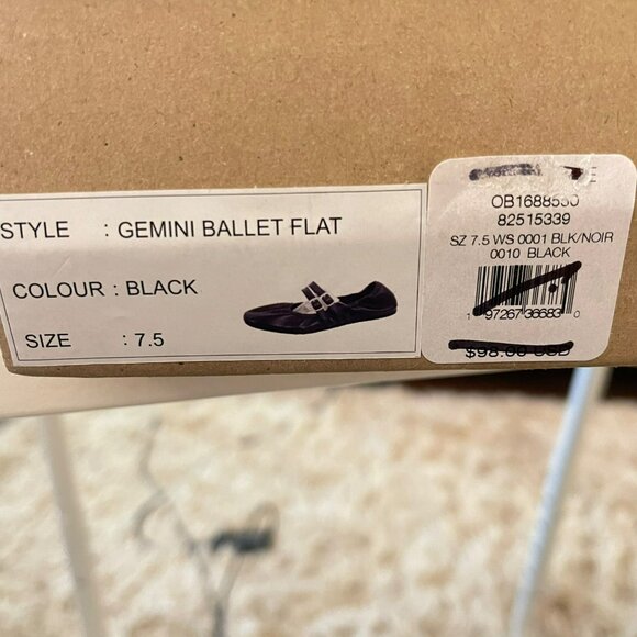 Free People Black Leather Gemini Ballet Flat Size 7.5 NEW - Picture 7 of 8